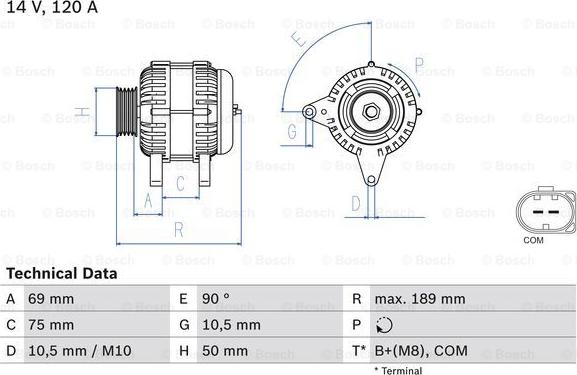 BOSCH 0 986 046 170 - Laturi inparts.fi