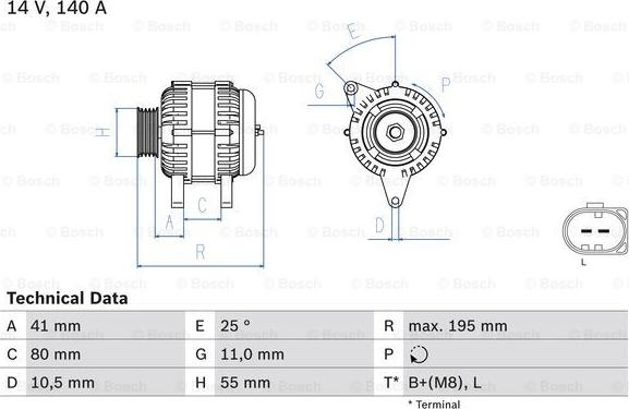 BOSCH 0 986 046 210 - Laturi inparts.fi