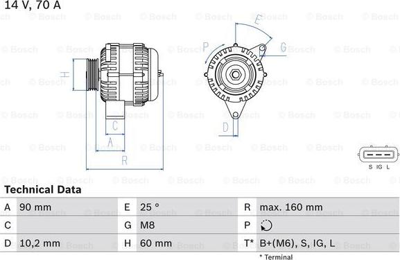 BOSCH 0 986 040 461 - Laturi inparts.fi