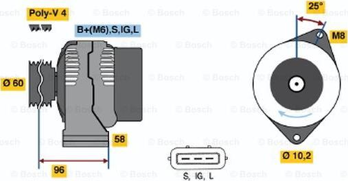 BOSCH 0 986 040 501 - Laturi inparts.fi