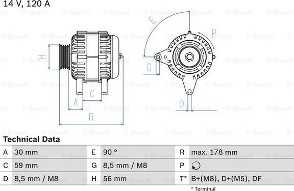 BOSCH 0 986 040 350 - Laturi inparts.fi