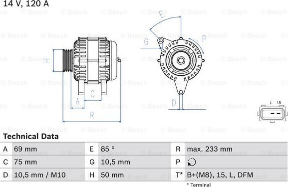 BOSCH 0 986 041 810 - Laturi inparts.fi