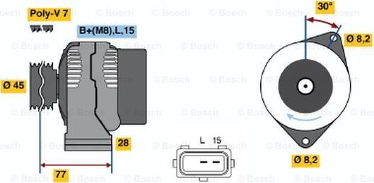 BOSCH 0 986 041 391 - Laturi inparts.fi