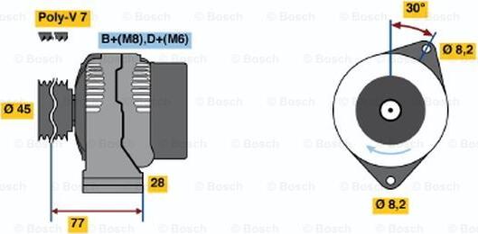 BOSCH 0 986 041 361 - Laturi inparts.fi