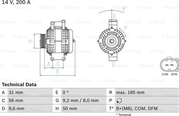 BOSCH 0 986 048 550 - Laturi inparts.fi