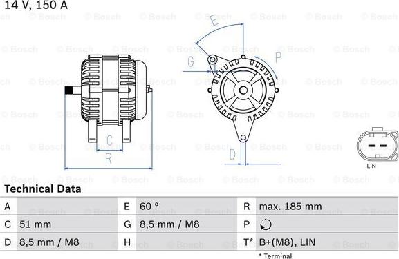 BOSCH 0 986 048 380 - Laturi inparts.fi