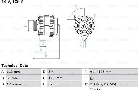 BOSCH 0 986 048 791 - Laturi inparts.fi