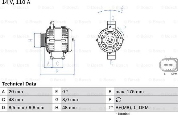 BOSCH 0 986 048 750 - Laturi inparts.fi