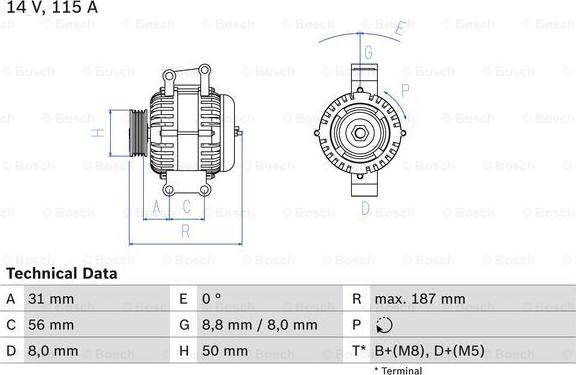 BOSCH 0 986 043 660 - Laturi inparts.fi