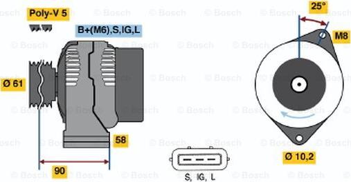 BOSCH 0 986 043 051 - Laturi inparts.fi