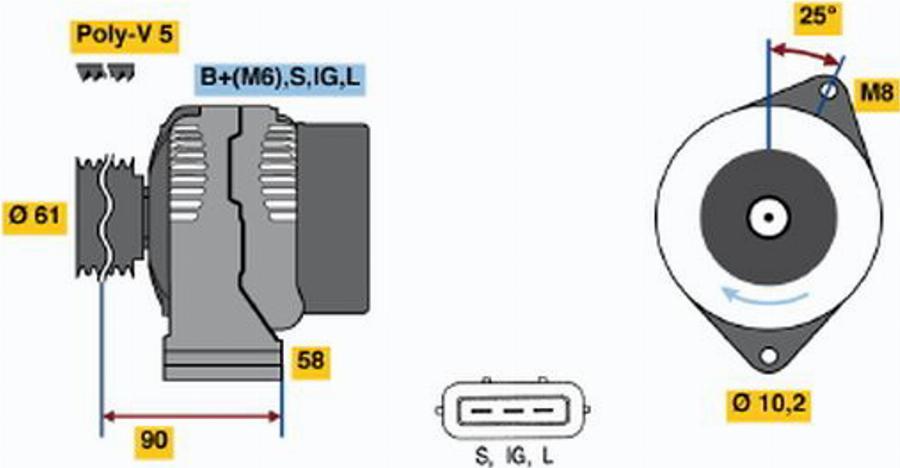 BOSCH 0 986 043 031 - Laturi inparts.fi