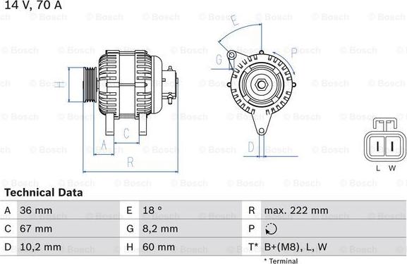 BOSCH 0 986 043 101 - Laturi inparts.fi