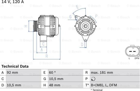 BOSCH 0 986 042 540 - Laturi inparts.fi