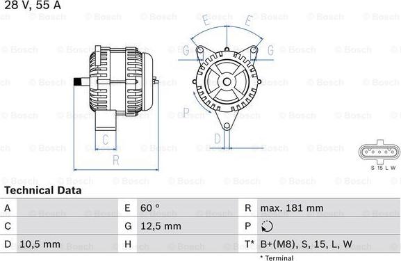 BOSCH 0 986 042 580 - Laturi inparts.fi