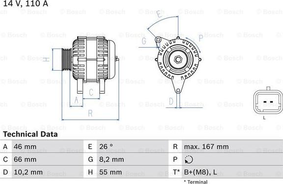 BOSCH 0 986 042 181 - Laturi inparts.fi