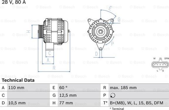 BOSCH 0 986 042 360 - Laturi inparts.fi