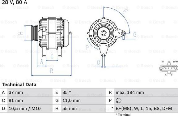 BOSCH 0 986 047 410 - Laturi inparts.fi