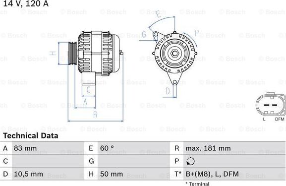 BOSCH 0 986 047 540 - Laturi inparts.fi