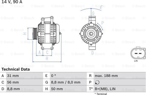 BOSCH 0 986 047 840 - Laturi inparts.fi