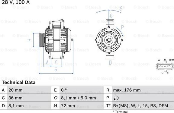 BOSCH 0 986 047 820 - Laturi inparts.fi