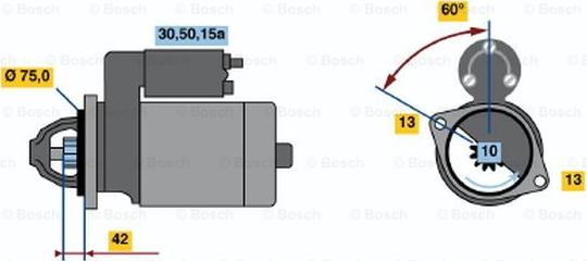 BOSCH 0 986 019 991 - Käynnistinmoottori inparts.fi