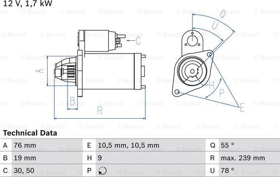 BOSCH 0 986 019 960 - Käynnistinmoottori inparts.fi