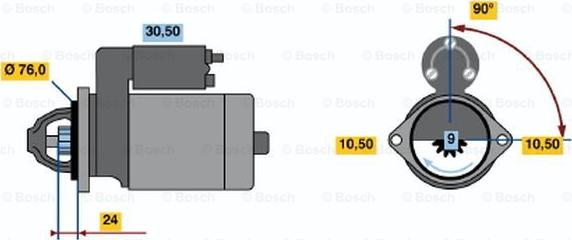 BOSCH 0 986 019 900 - Käynnistinmoottori inparts.fi