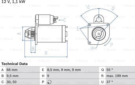 BOSCH 0 986 019 930 - Käynnistinmoottori inparts.fi