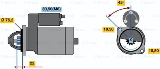 BOSCH 0 986 019 970 - Käynnistinmoottori inparts.fi