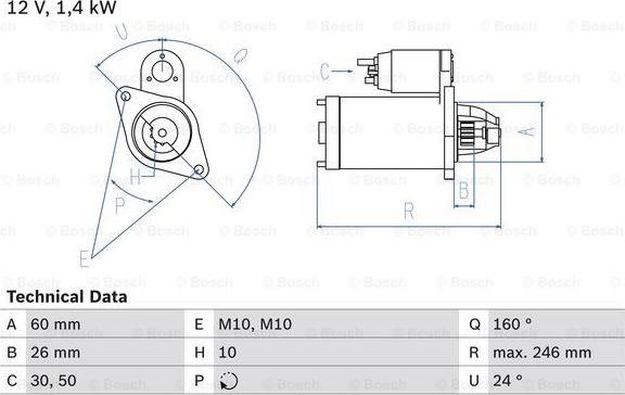 BOSCH 0 986 019 500 - Käynnistinmoottori inparts.fi