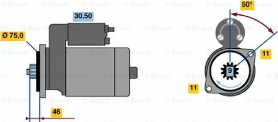 BOSCH 0 986 019 051 - Käynnistinmoottori inparts.fi