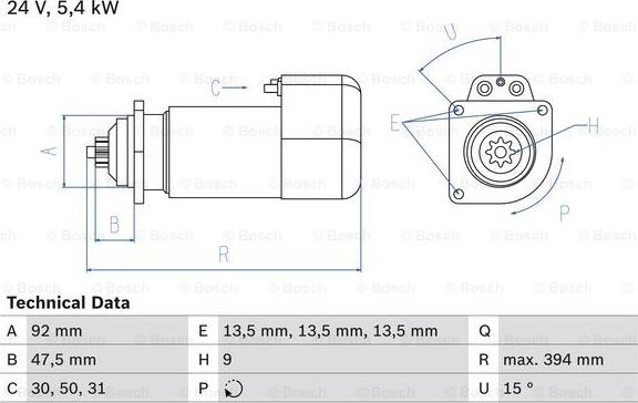 BOSCH 0 986 019 000 - Käynnistinmoottori inparts.fi