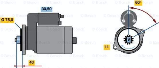 BOSCH 0 986 019 071 - Käynnistinmoottori inparts.fi