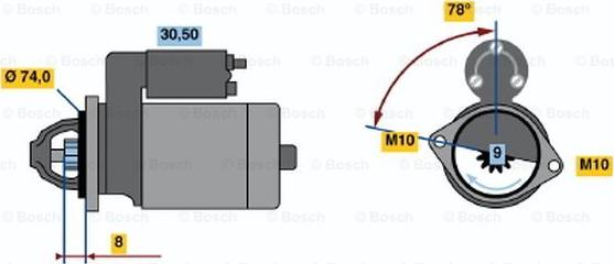 BOSCH 0 986 019 131 - Käynnistinmoottori inparts.fi