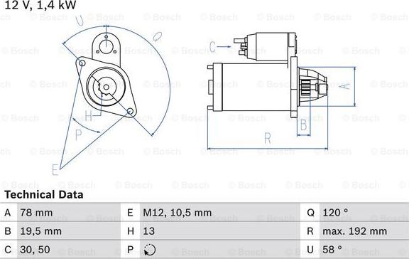 BOSCH 0 986 019 361 - Käynnistinmoottori inparts.fi