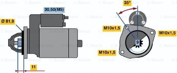 BOSCH 0 986 019 220 - Käynnistinmoottori inparts.fi