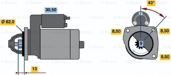 BOSCH 0 986 014 960 - Käynnistinmoottori inparts.fi