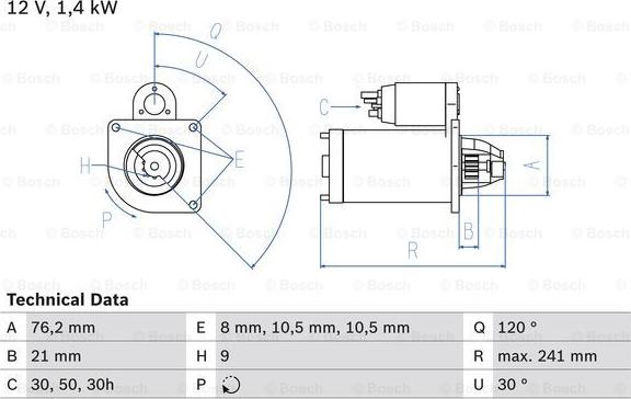 BOSCH 0 986 014 900 - Käynnistinmoottori inparts.fi