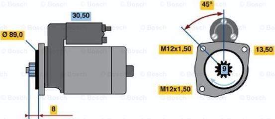 BOSCH 0 986 014 971 - Käynnistinmoottori inparts.fi