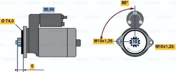 BOSCH 0 986 014 491 - Käynnistinmoottori inparts.fi