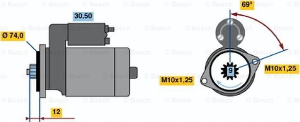 BOSCH 0 986 014 501 - Käynnistinmoottori inparts.fi