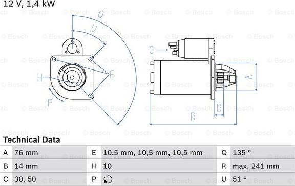 BOSCH 0 986 014 600 - Käynnistinmoottori inparts.fi