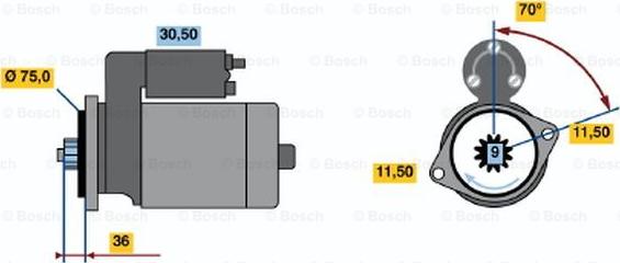 BOSCH 0 986 014 061 - Käynnistinmoottori inparts.fi