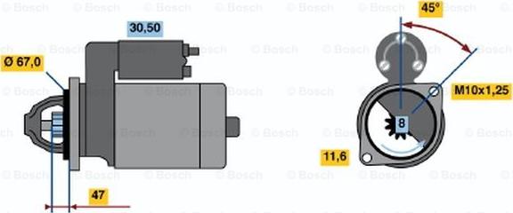 BOSCH 0 986 014 111 - Käynnistinmoottori inparts.fi