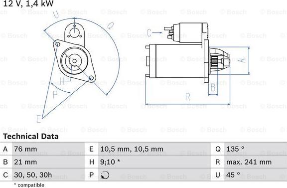 BOSCH 0 986 014 840 - Käynnistinmoottori inparts.fi