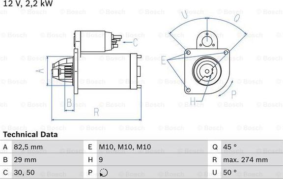 BOSCH 0 986 015 930 - Käynnistinmoottori inparts.fi