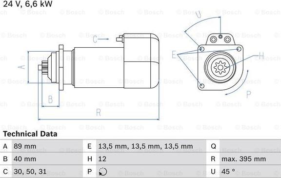 BOSCH 0 986 015 670 - Käynnistinmoottori inparts.fi