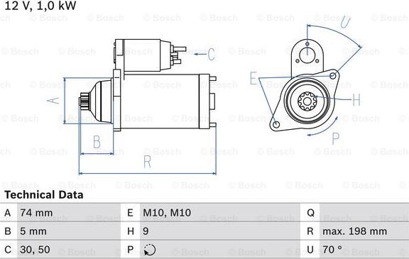 BOSCH 0 986 015 001 - Käynnistinmoottori inparts.fi