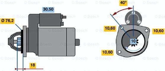 BOSCH 0 986 015 190 - Käynnistinmoottori inparts.fi