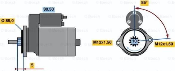 BOSCH 0 986 015 391 - Käynnistinmoottori inparts.fi